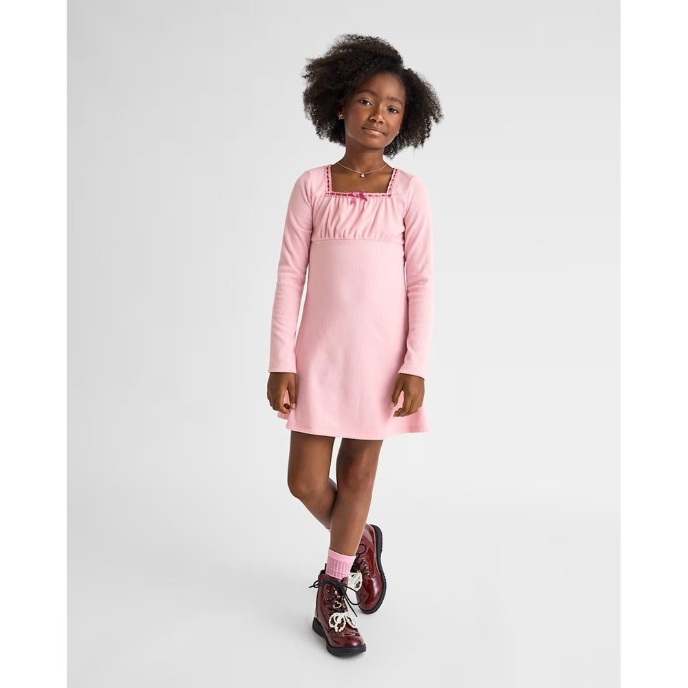The Children's Place Girls Pink Rib‎ Shift Dress Size M 7/8